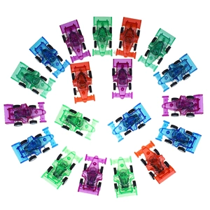 Colorful transparent pull-back formula racing toy cars for kids set of 18 in bright colors
