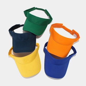Five assorted summer cotton sun visors for outdoor sports with adjustable straps