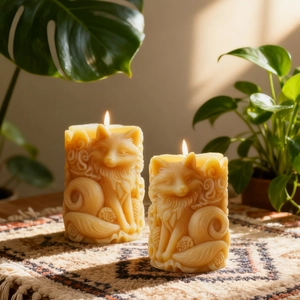 Fox Relief Scented Candle Silicone Mold 3D Animal Shape For DIY Handmade Soap Resin Diffuser Stone Desktop Ornament Artistic