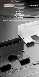 Detail of durable ABS material wall-mounted hair dryer holder with waterproof finish
