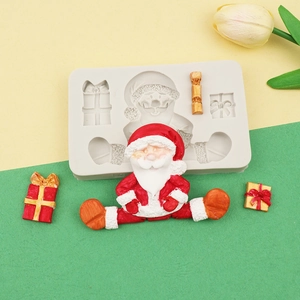 Christmas Santa and gift box silicone DIY mold for fondant and chocolate decorations