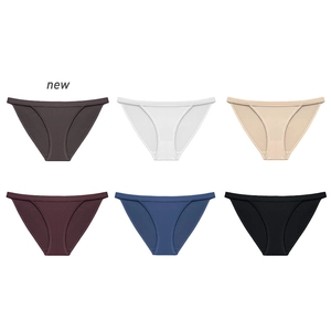 Set of six low-rise seamless ice silk women panties in assorted classic colors