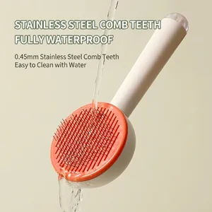 Brosse pour animaux étanche avec picots en acier 0,45 mm et manche ivoire poli