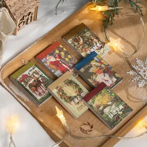 Retro Christmas gold-stamped washi stickers set for scrapbooking and DIY crafts