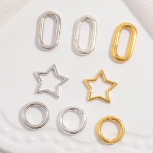 925 Sterling Silver Jewelry Clasp Connectors Round Star Oval Spring Gate Buckles For DIY Necklace Bracelet Making