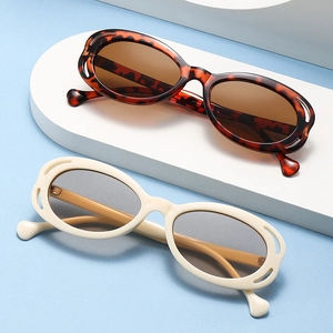Retro Oval Hollow Frame Sunglasses For Women Men Fashion UV400 Protection Polycarbonate Lens Plastic Vintage Shades Eyewear