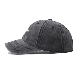 Classic washed cotton baseball cap with Better embroidery and curved brim in dark grey
