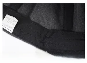 Detail view of the 100% cotton sweatband and premium stitching on the baseball cap