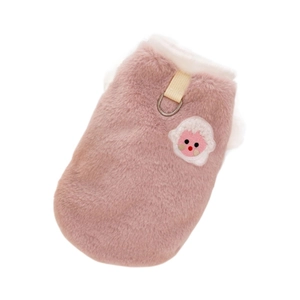 Gilet en polaire rose pour animaux avec broderie mouton et anneau en D