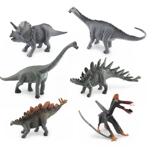 Set of 6 realistic miniature dinosaur figures including Pterosaur and Triceratops