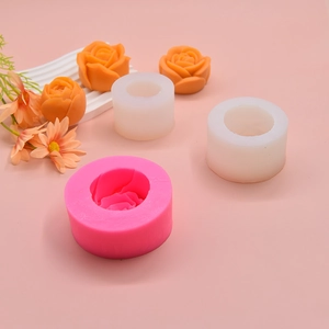 Detailed view of rose flower silicone mold with realistic 3D petal texture for DIY crafts