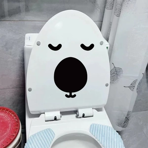 Funny Cartoon Facial Expression Toilet Stickers Cute Waterproof PVC Decals For Bathroom Toilet Lid Home Decor DIY