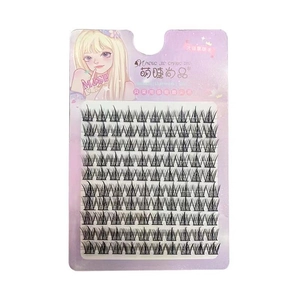 Faux cils naturels épais en forme d'épi de blé en grand format pour le maquillage