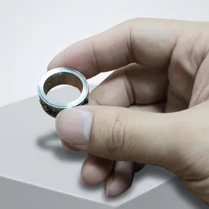 Anello rotante da uomo in acciaio inossidabile argento con design a ingranaggi