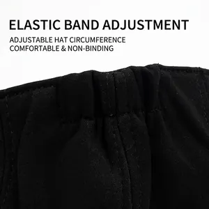 Classic black cotton newsboy cap with elastic band for adjustable head circumference