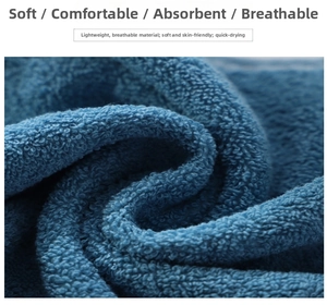 Macro shot of blue coral fleece towel showing soft fiber texture and water absorption