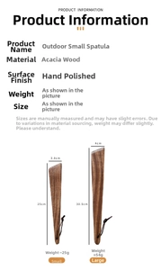 Spécifications de taille pour spatules en bois d'acacia poli à la main en deux dimensions