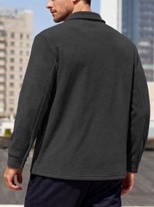 Back view of a heavy fleece-lined outdoor jacket for men in a relaxed urban fit