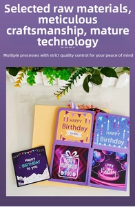 Detailed set of colorful 3D pop-up Happy Birthday cards with cake and balloon designs