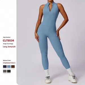 Justaucorps de Yoga Naked Feeling Séchage Rapide Fermeture Éclair Dos Beauté Fitness Haute Intensité Sportif Top And Bottom