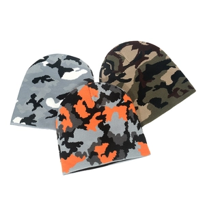 Camouflage Knit Beanie Hat Winter Warm Acrylic Jacquard Skull Cap Outdoor Streetwear For Men Women
