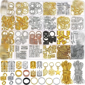 Metal Dreadlock Hair Accessories Jewelry Braiding Rings Cuffs Coils Leaf Snowflake Star Pendants Golden Silver Hair Decor