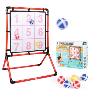 Numbered Grid Throwing Game Toy Plastic Stand Fabric Target Sticky Balls Water Land Floating Toss Kids Pool Sport