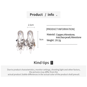 Tableau des tailles détaillé pour boucles d'oreilles pendantes perles et strass