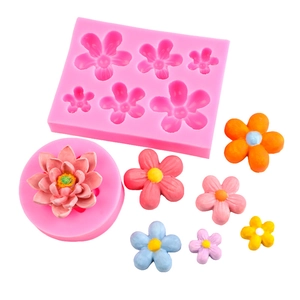 DIY pink silicone lotus flower molds for fondant chocolate and resin clay crafts
