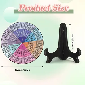 2-pack emotion wheel mental health decor with black folding stand 14x12cm size chart