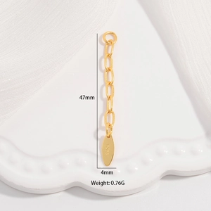 S925 sterling silver teardrop tail extension chain for DIY necklaces in gold finish