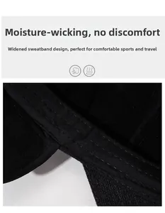 Detail of widened sweatband on winter wool baseball cap showing breathable knit texture