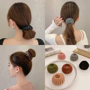 Matte bird nest expandable hair clip for bun and ponytail styling in various colors