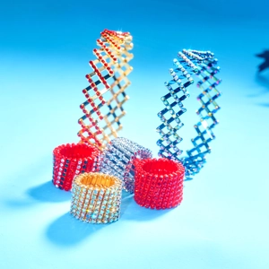 Telescopic Ring Bracelet Dual Use Copper Alloy Rhinestone Magic Foldable Retractable Fashion Jewelry Women