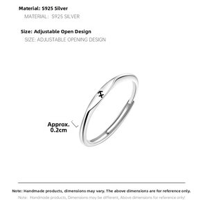 Macro detail of S925 sterling silver Scorpio zodiac ring with adjustable open band