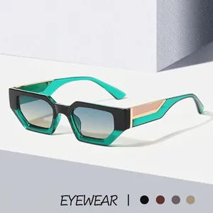 Square Sunglasses Retro Fashion Narrow Frame Plastic Metal UV400 Protection Trendy Eyewear For Men Women