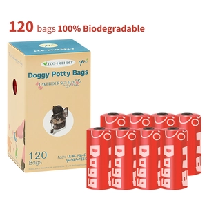 Eco-friendly biodegradable lavender scented dog poop bags 120 count with packaging
