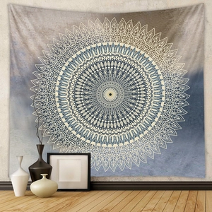 Detailed Bohemian mandala tapestry with intricate geometric patterns for home wall decor