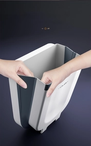 Close-up of a durable foldable kitchen bin showing the flexible tear-resistant inner wall