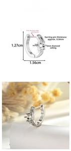 Detail view of 316L stainless steel earring hoop with 5mm setting and 10mm inner diameter