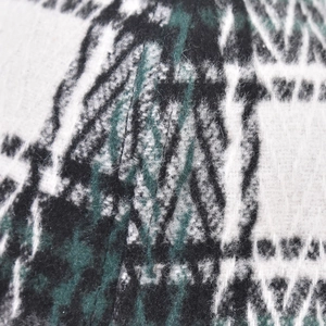 Close-up of thick plaid wool fabric texture with soft brushed fiber detail