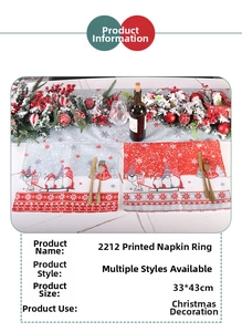 Detail of Christmas table mats featuring Santa gnome patterns and Nordic snowflake prints