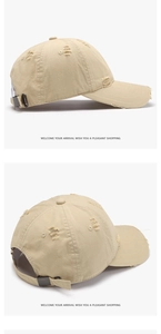 Detail of distressed baseball cap with vintage frayed edges and metal buckle strap