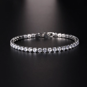 Hip Hop Tennis Bracelet Copper Cubic Zirconia Link Chain Iced Out Jewelry Men Women Shiny Colorful