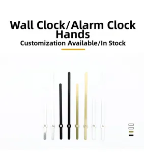 Detailed set of metal clock hands in black, gold, white and silver for DIY repairs