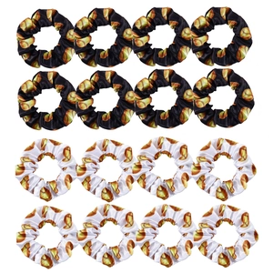 Satin Softball Print Scrunchies Elastic Hair Ties Baseball Pattern Sporty Hair Accessories For Women Girls