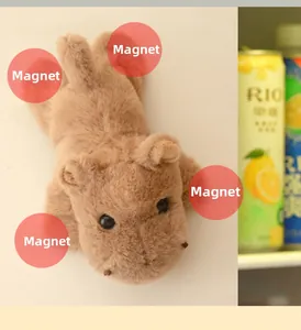 Dettaglio del peluche capibara magnetico con funzione magnetica incorporata