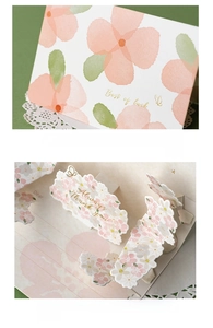 Detail of 3D pop-up flower card made of premium paper with high-quality printing