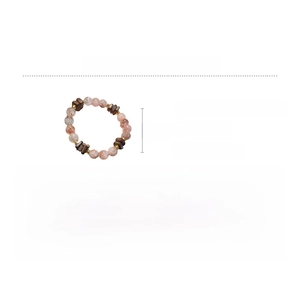 Detail view of Amethyst beaded bracelet showing 9mm natural gemstone beads and 17cm length