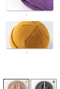 Detailed close-up of ribbed knit texture and multi-color options for beanie hats
